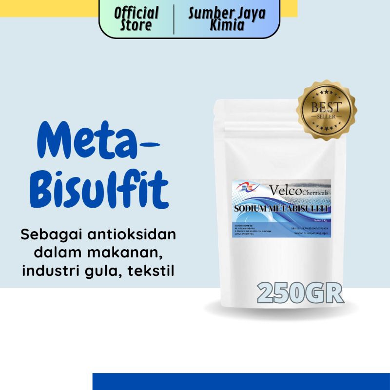 

VELCO Sodium Metabisulfite 250gr Food Grade/ Natrium metabisulfit / Metabisulfat