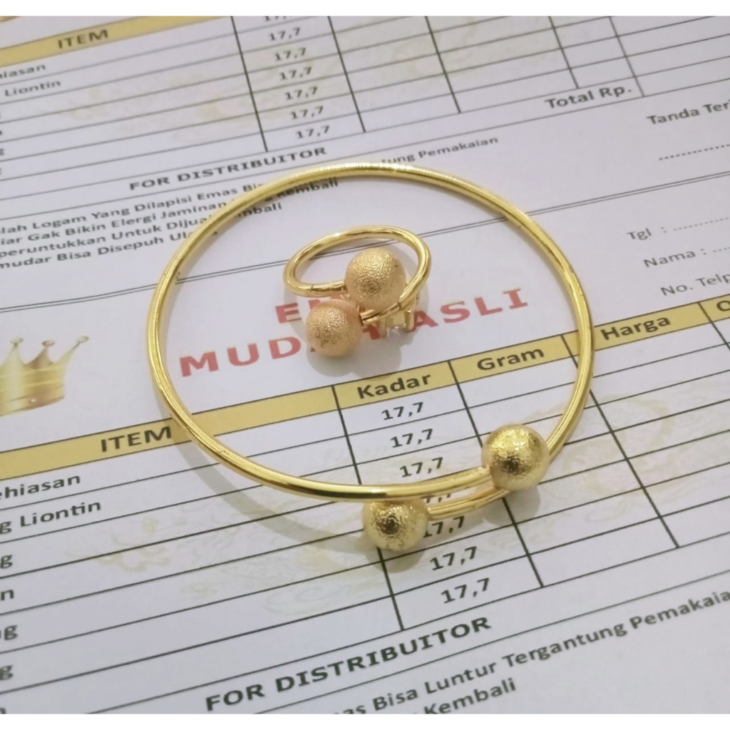 gelang free cincin emas asli kadar 700 dapat surat dari toko