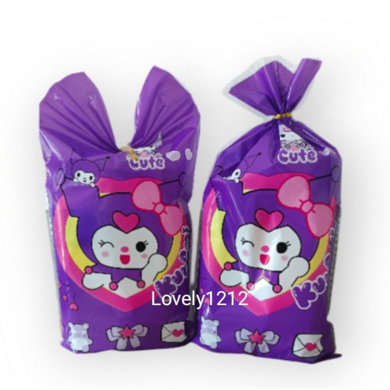 Plastik Snack Ulang Tahun Kuromi 22x40 / Plastik Souvenir / Plastik Bingkisan Ulang Tahun Isi 10 Pcs