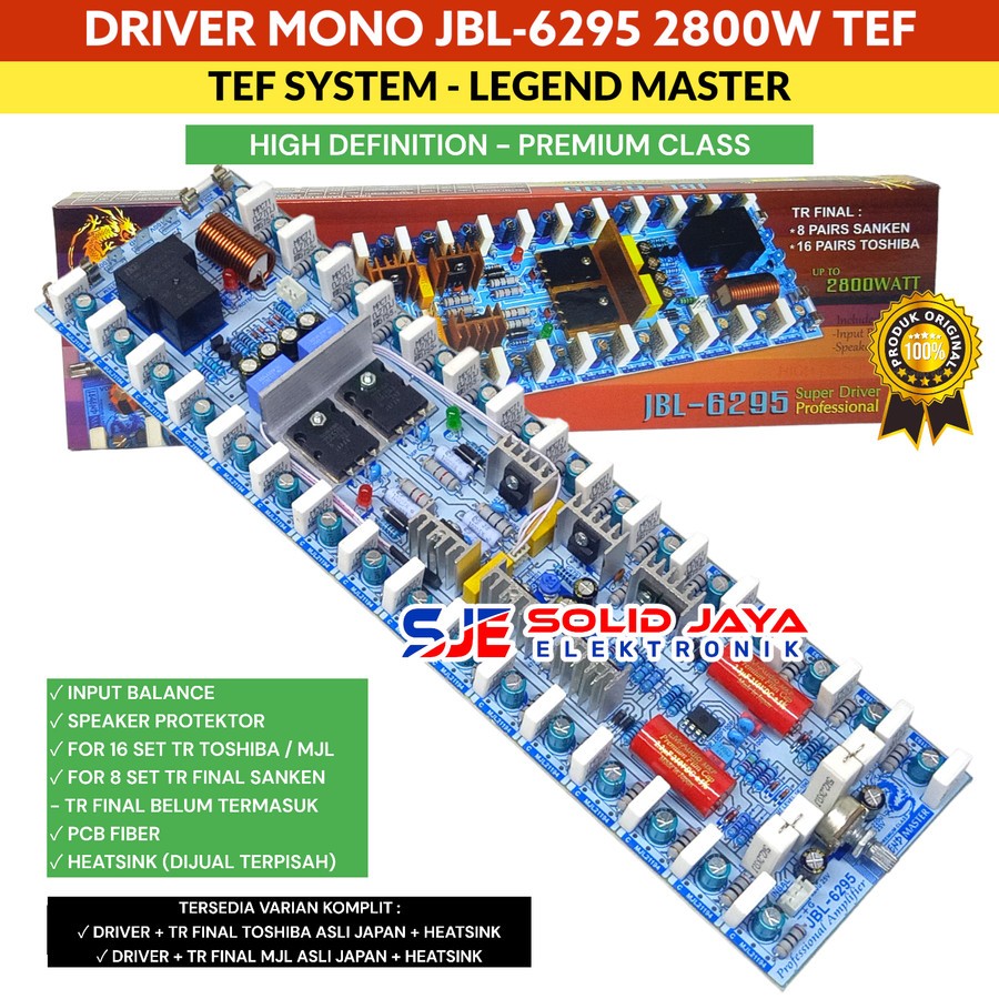 KIT DRIVER JBL 6295 JBL6295 JBL-6295 SUPER POWER AMPLIFIER TANPA TR FINAL SUPER DRIVER UP TO 2800W P