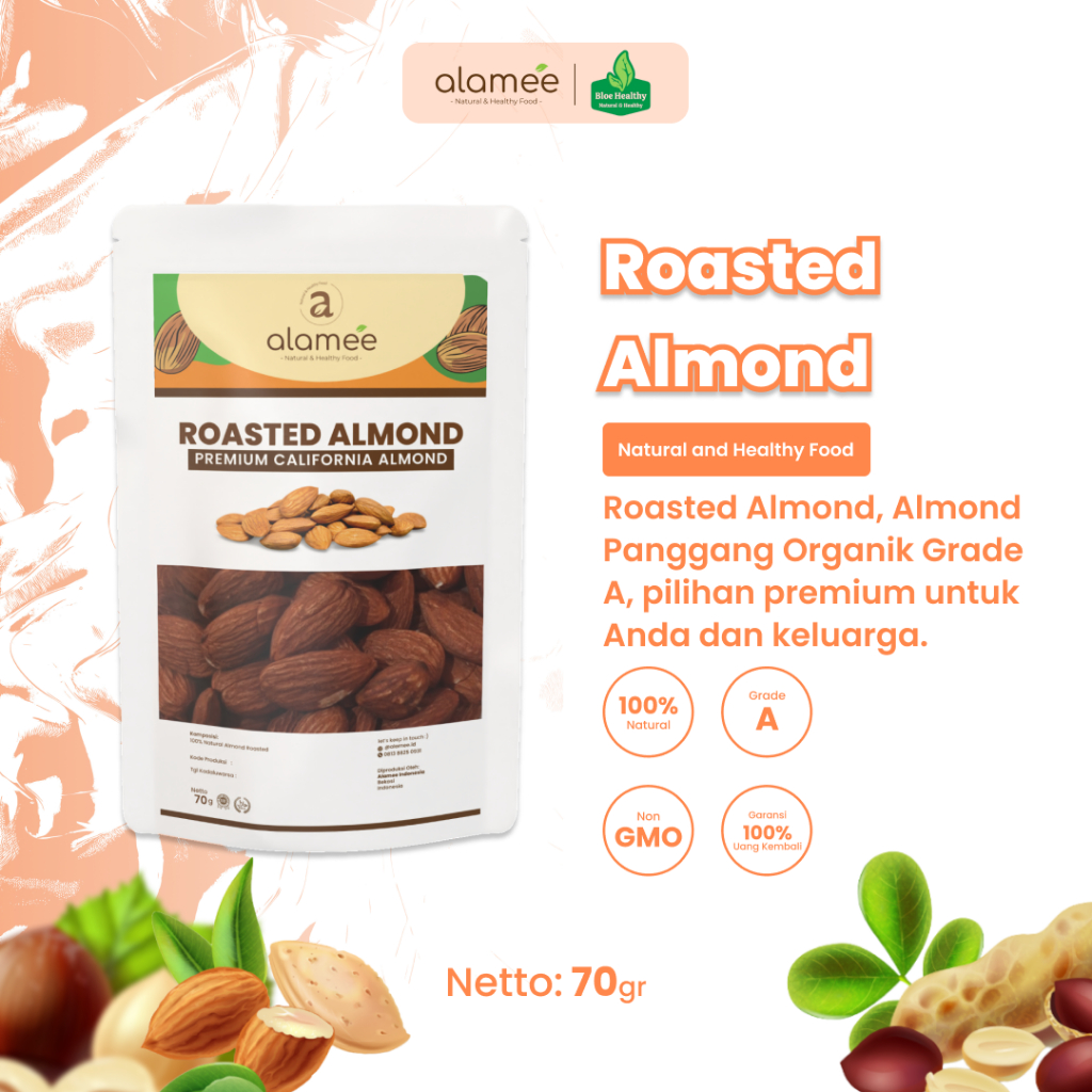 

Kacang Almond Panggang Kemasan Mini - ALAMEE MINI PACKAGE - Garam Himalaya Chia Seed Roasted Cashew Walnut Tester
