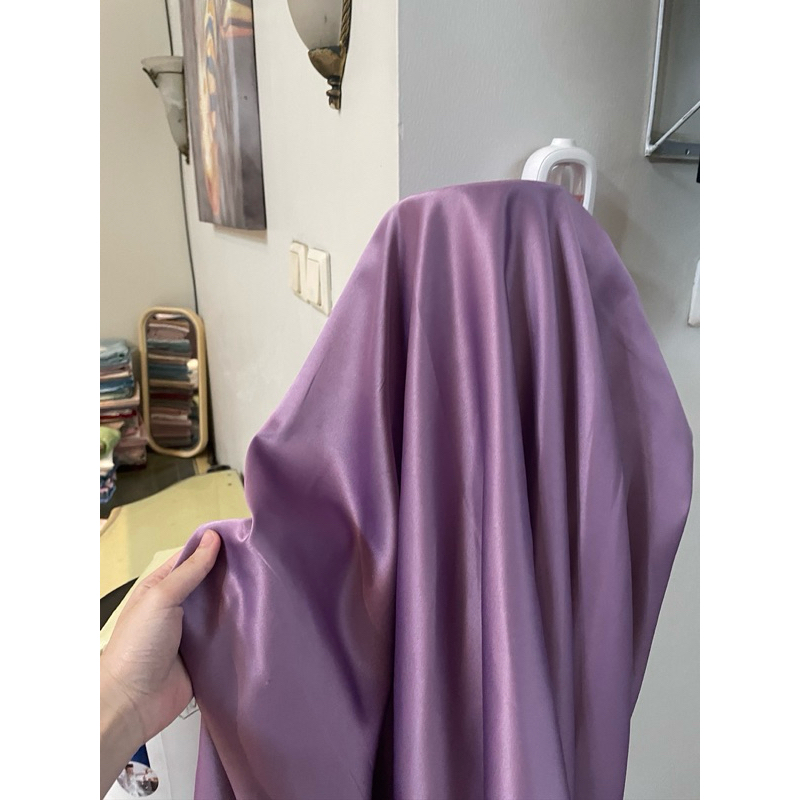 Bahan Kain Satin Velvet Premium Background Backdrop Warna Lilac Lebar 1.5 M