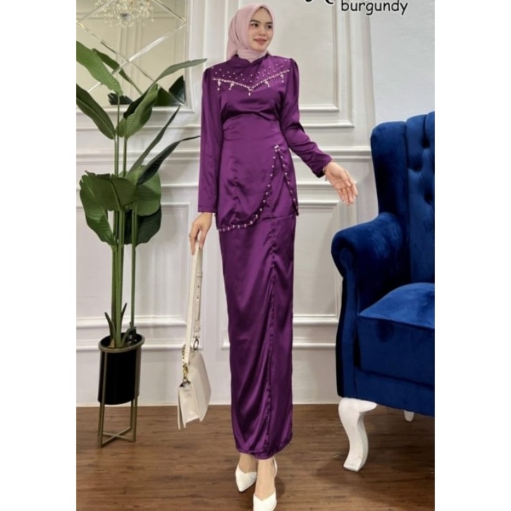 HANNI COUPLE SET TERBARU BURGUNDI SERIES PREMIUM AYAH IBU ANAK CEWE COWO UNGU MAROON BURGUNDI TERONG