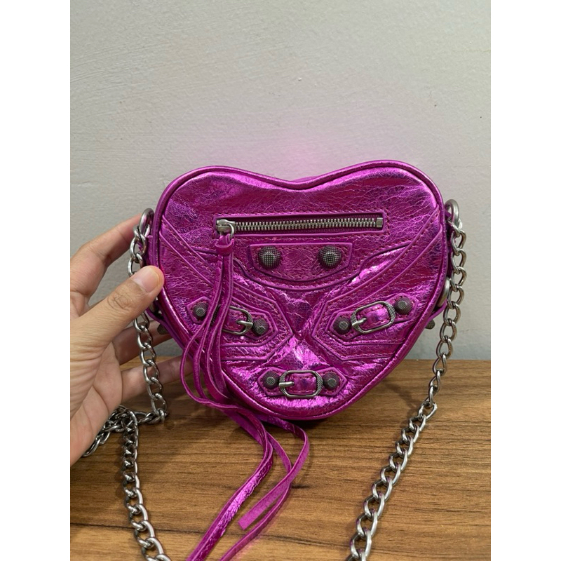 Balenciaga Le Cagole Heart Mini Leather