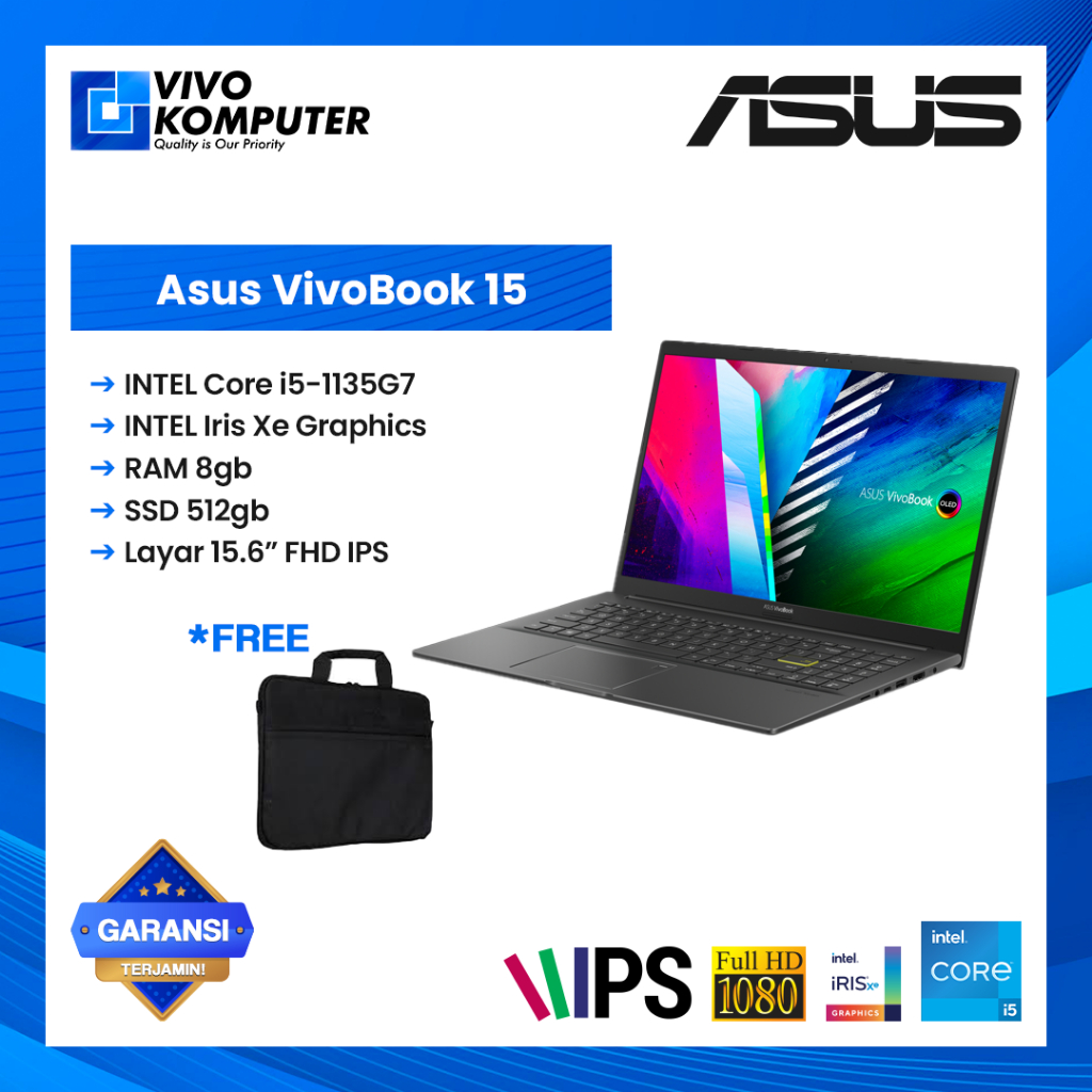Asus VivoBook 15 K513EA Core i5 Gen 11 8/512gb FHD IPS