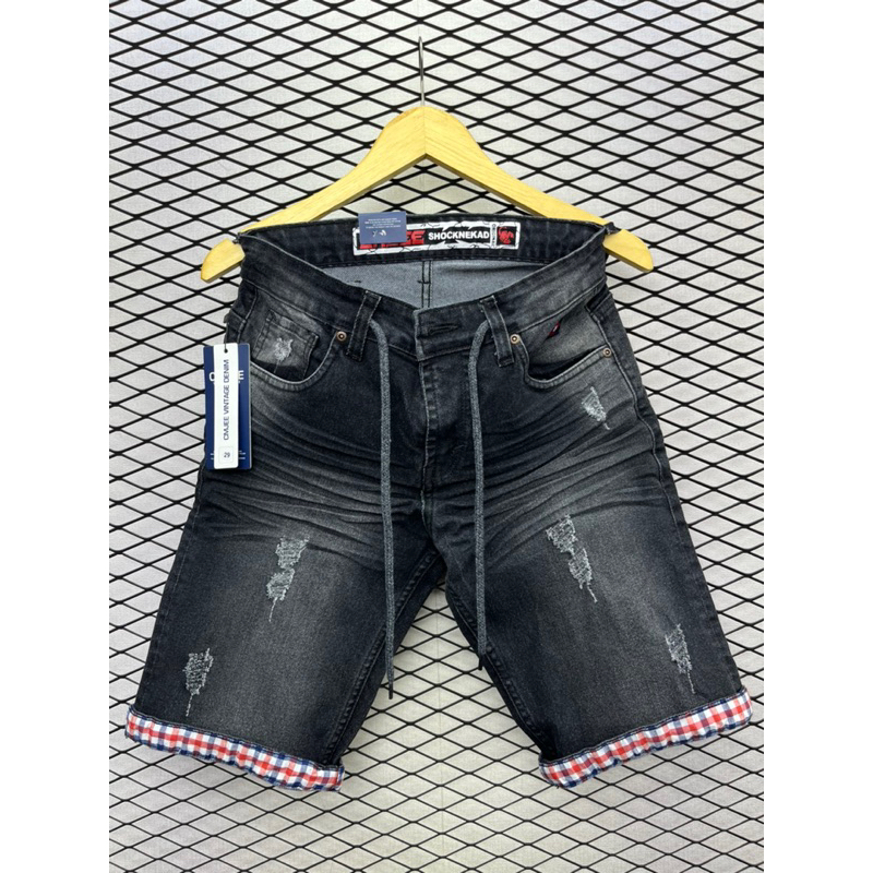 Celana Jeans Cmjee Pendek Sobek Pria Keren Stick Balik Bahan Denim Streach Melar