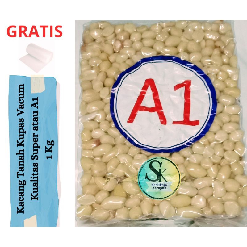

Kacang Tanah Kupas Mentah 1 Kg Kualitas A1 / Kacang Tanah Kupas dikemas Vakum / Kacang Tanah Kualitas Super dan Tidak Pecah / Kacang Kupas Untuk digoreng / Kacang Tanah Untuk aneka masakan dan Olahan / Kacang Super Enak