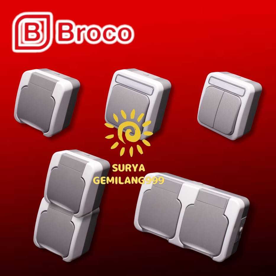 BROCO Atlantic Saklar & Stop Kontak Waterproof Original SNI / Stop Kontak anti air / Saklar Anti Air