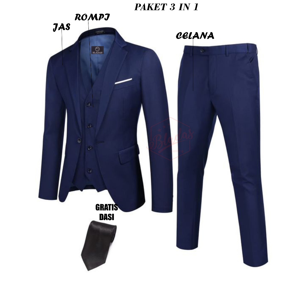 SETELAN JAS FORMAL/JAS WISUDA SETELAN JAS PRIA JAS /TERMURAH SETELAN JAS SETELAN JAS PRIA 3 IN 1