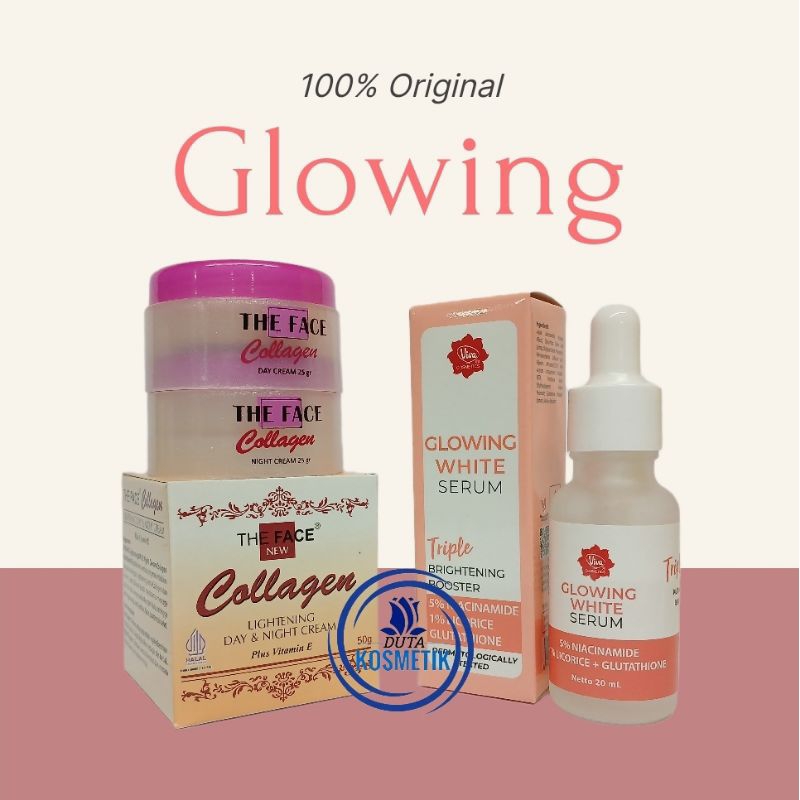 Paket Glowing Collagen The Face Cream + Serum VIVA glowing