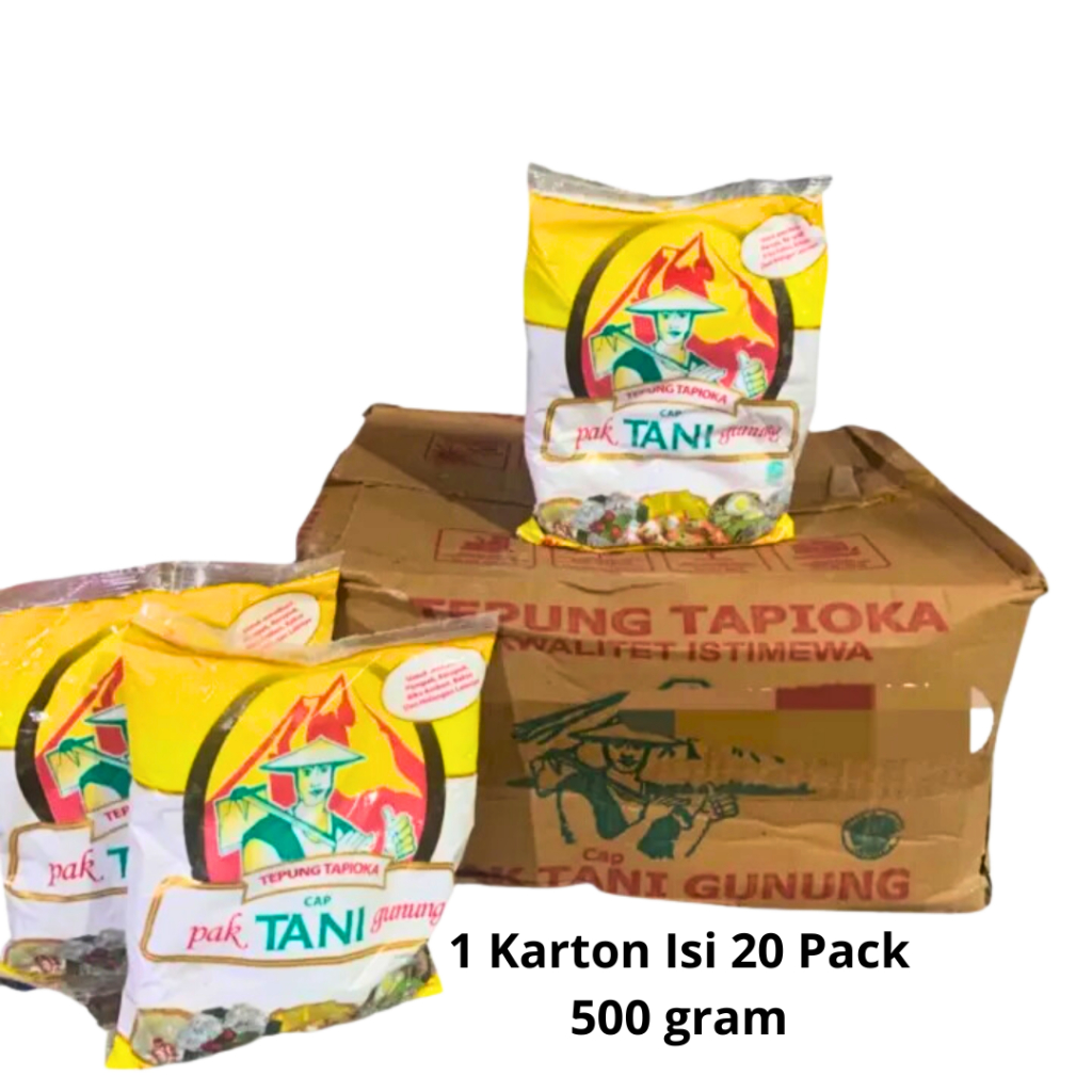 

Tepung Tapioka Cap Pak Tani Gunung 1 Dus Isi 20 Pcs 500 Gram