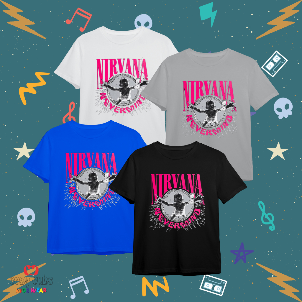 Kaos Band Anak NIRVANA - Nevermind P Baju Anak Band Premium Usia 2-12 Tahun
