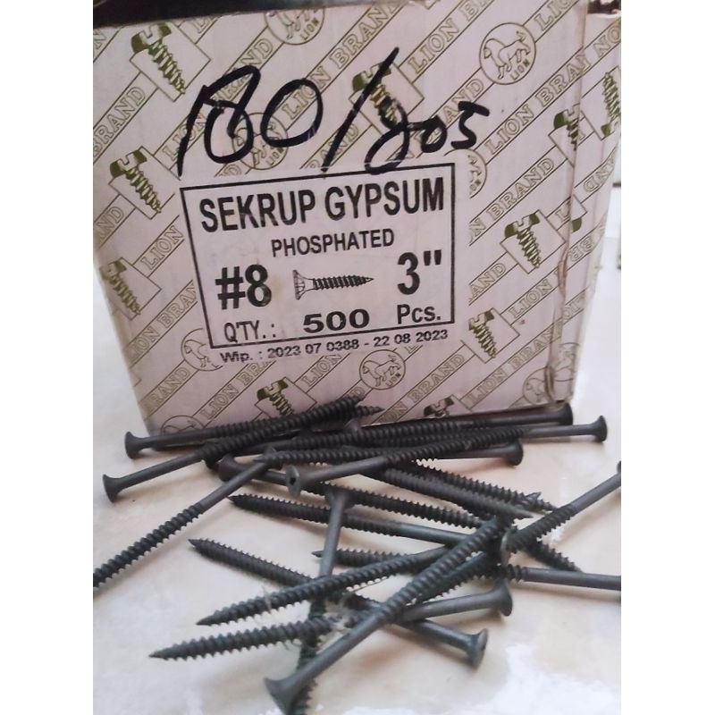 Sekrup Gypsum - Drywall Baut Hitam Moon Lion 7cm