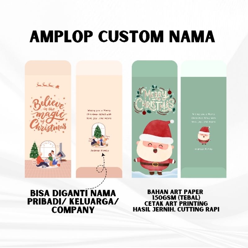 

(isi8) Amplop natal custom nama