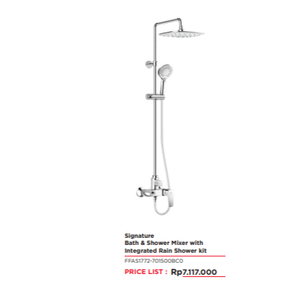 AMERICAN STANDARD SIGNATURE BATH & SHOWER MIXER WITH INTEGRATED RAIN SHOWER KIT