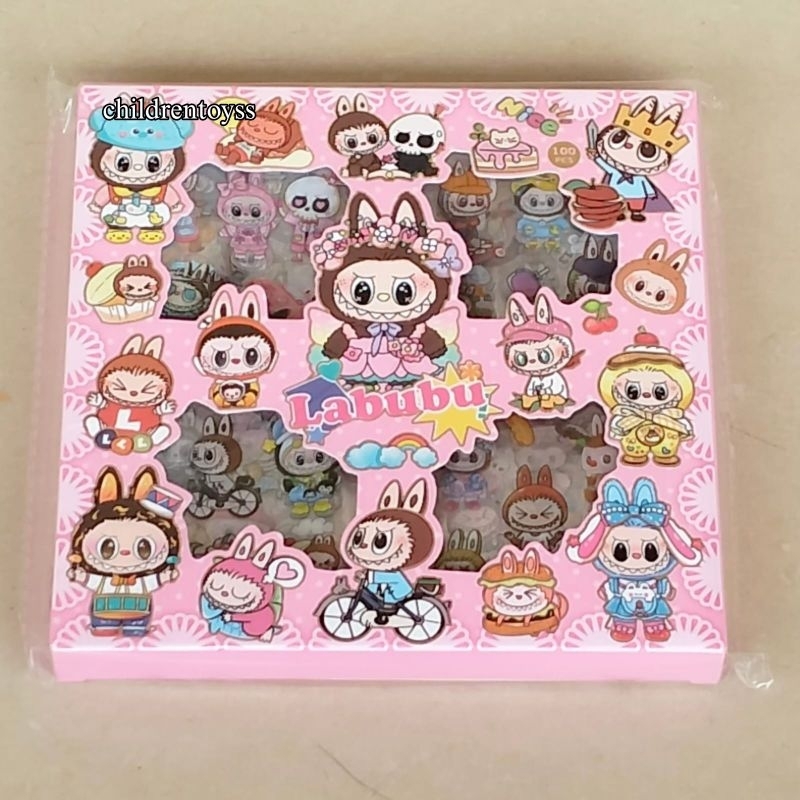 

Mainan Stiker Momo isi 100 Lembar Waterproof / Stiker Labubu Kuromi Stiker Barbie
