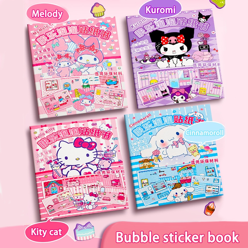 Busy Book Kuromi Buku Bubble Sticker Book Melody Quiet Book Hellokitty hadiah Natal