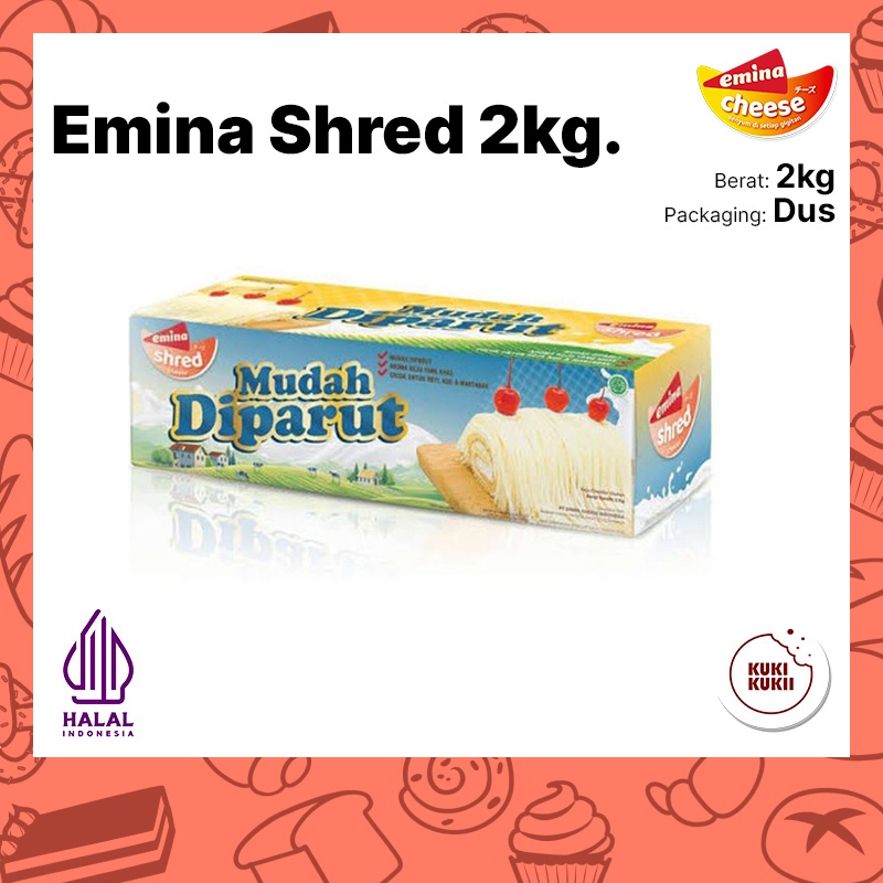 

Keju Emina Shred 2kg | Keju Cheddar Emina Shred Cheese 2 kg