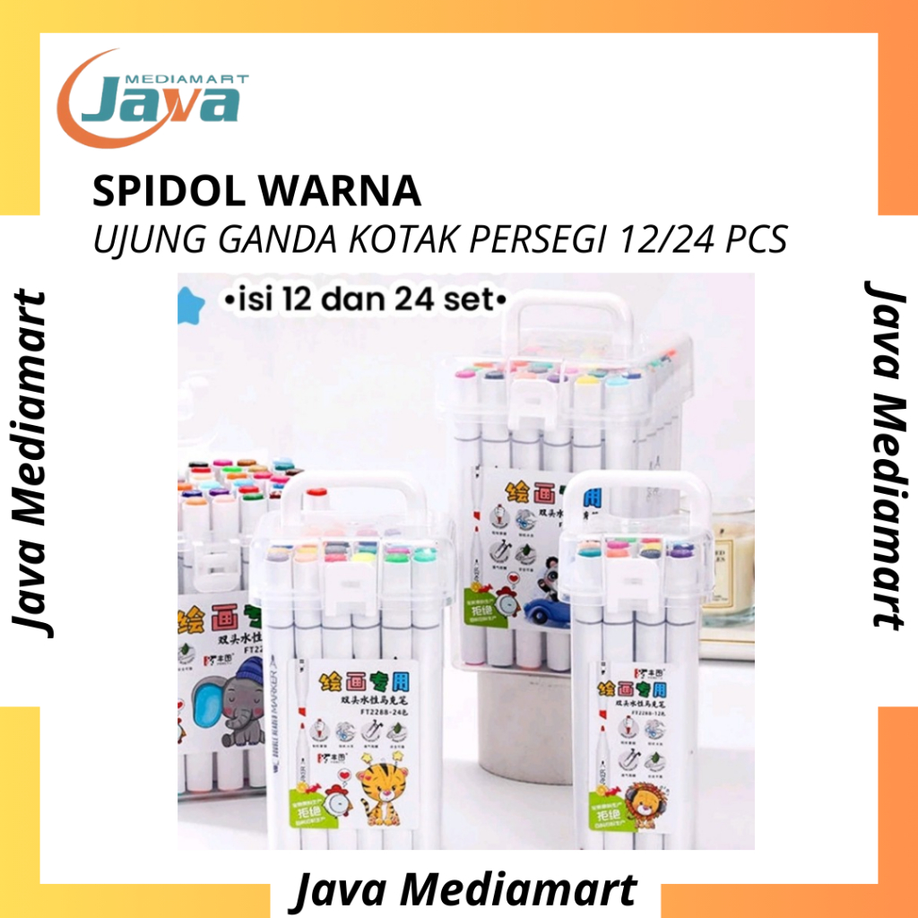 

Spidol Warna Ujung Ganda Kotak Persegi 12 Pcs - 24 Pcs