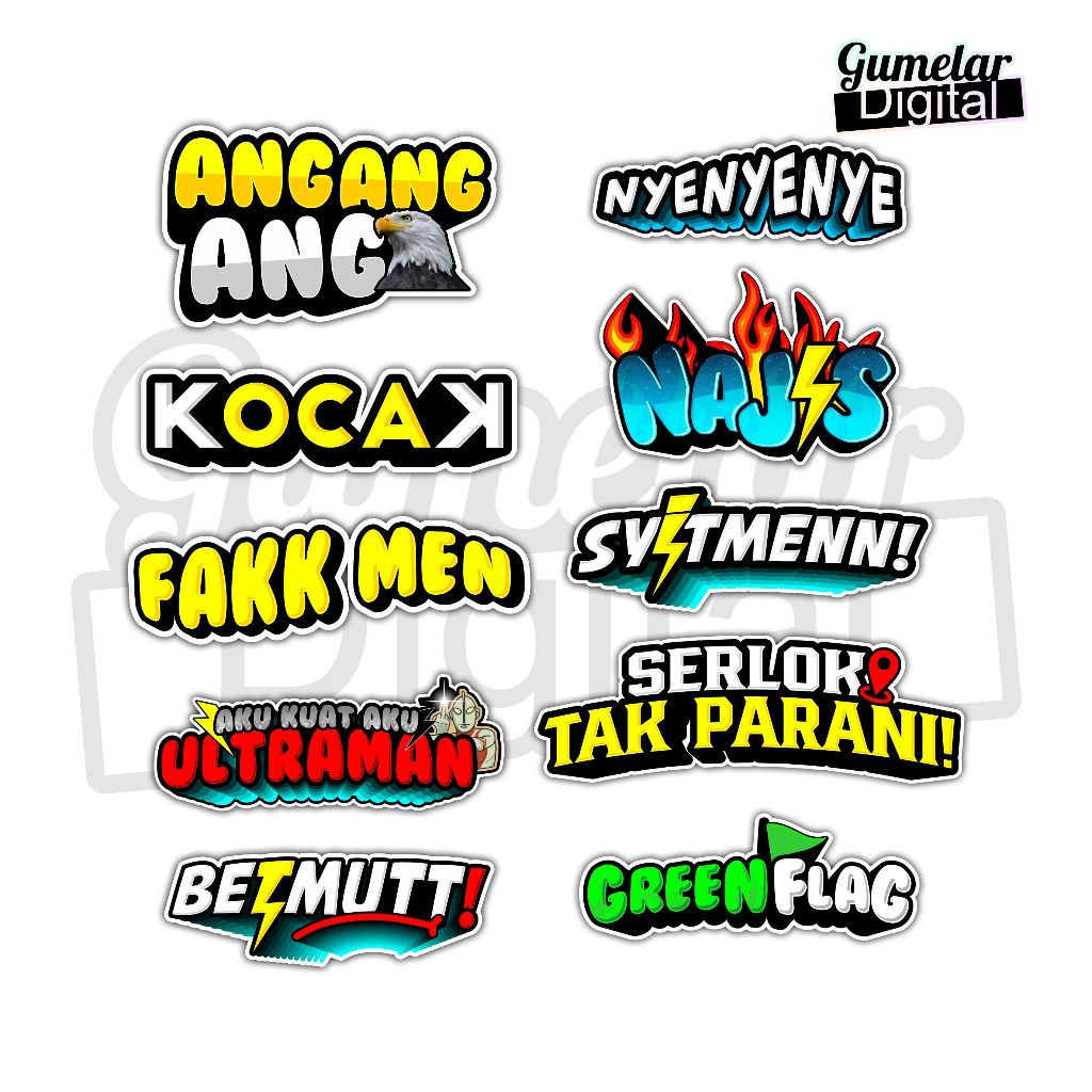 

STIKER PACK ISI 10PCS ang ang ang betmut nyenyenye syitmen