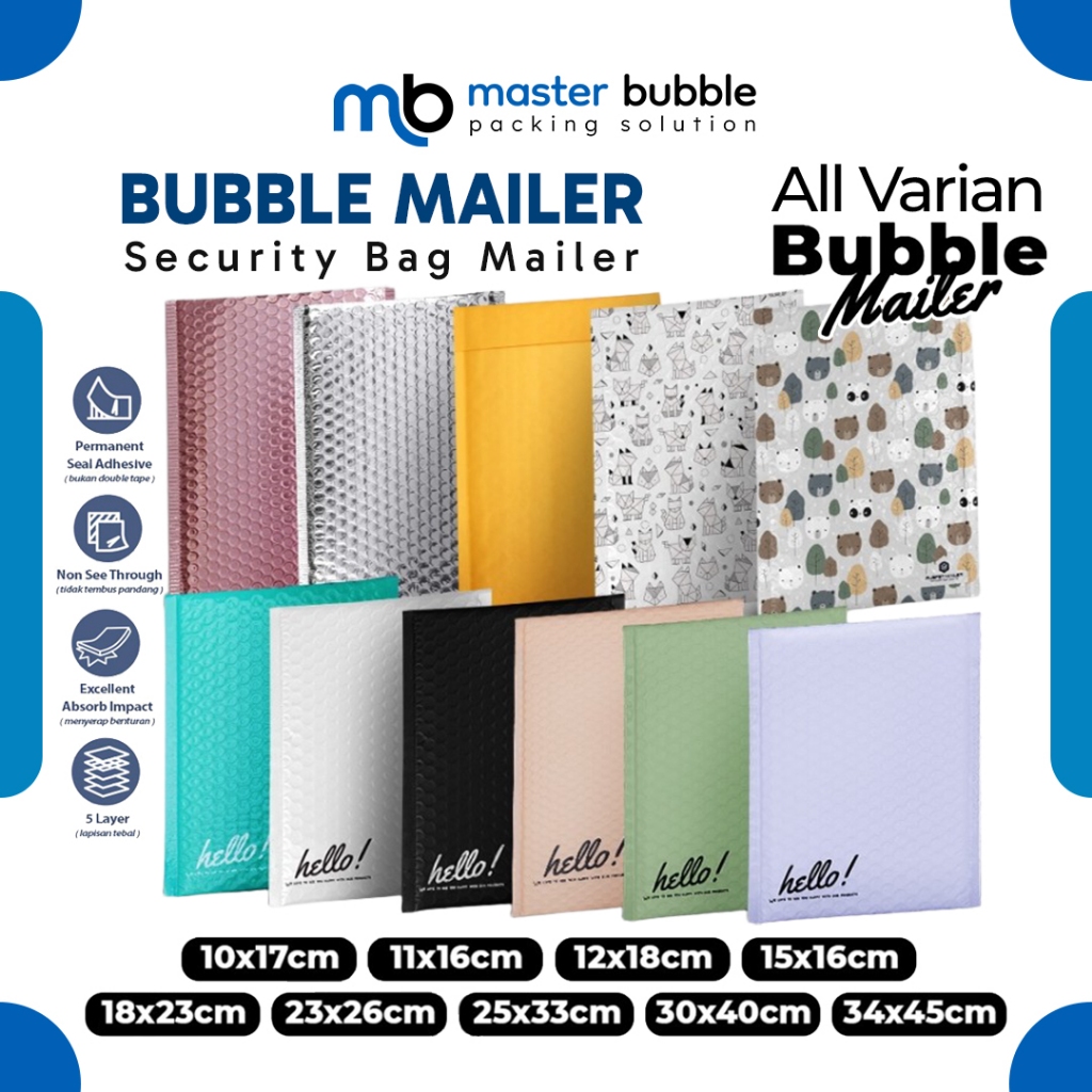 

Amplop Bubble Mailer Polos / Glossy / Printing Harga Ecer Satuan Bubble Mailer Packing Olshop Rusfet