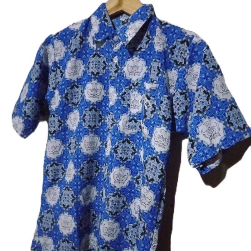 

sragam sekolah batik nasional Puspa gangga biru/smp