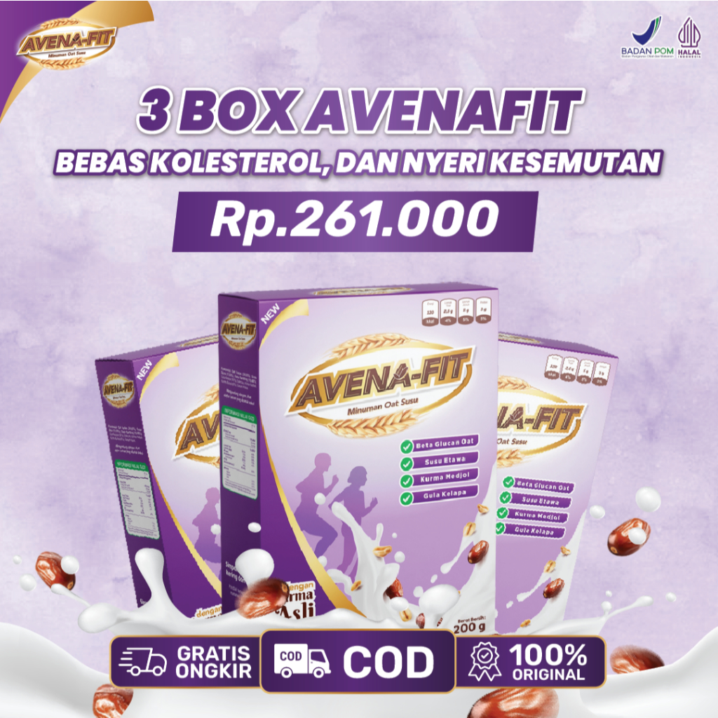 

Paket 3 Box Avena-Fit - Menu Sarapan Granola Oat Redakan Nyeri Dan Normalkan Kolesterol