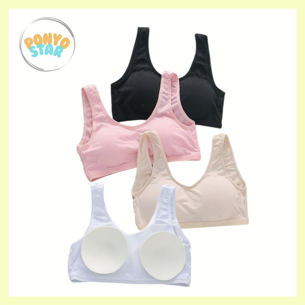 844 Bra Cup Busa Anak Perempuan Remaja SD SMP Puber Bahan Katun Lembut Adem Warna Polos BH BeHa Boca