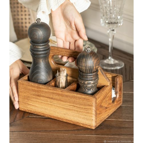 Tempat Bumbu MInimalis Kayu Jati Modern