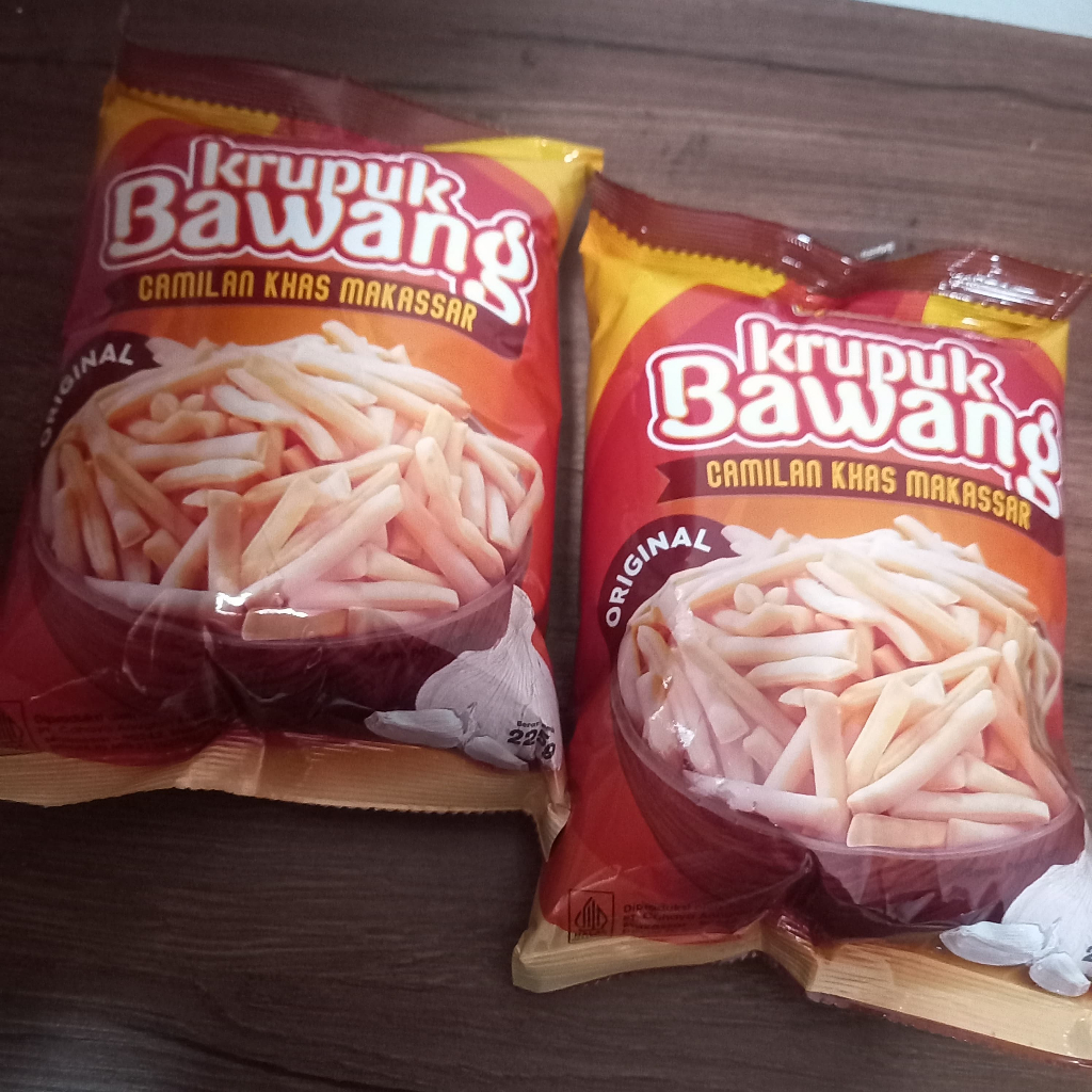 

Ayam Kerupuk krupuk bawang khas Makassar Cap Ayam rasa original 225gram