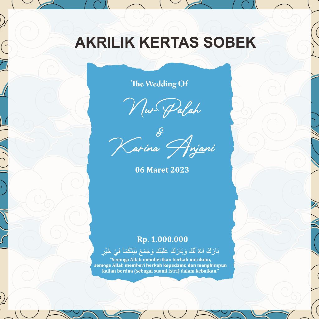 AKRILIK TETES AIR CUSTOM,  AKRILIK BRUSH, AKRILIK GELOMBANG, DEKORASI MAHAR, CUSTOM AKRILIK TETES