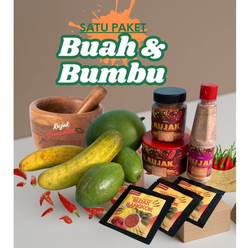 

Paket rujak mangga muda + bumbu 4 macam & bumbu bangkok