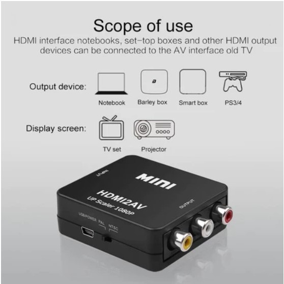 Ciasaatcisarua [] Hdmi To Av Rca, Converter Adapter Hdmi To Av Rca