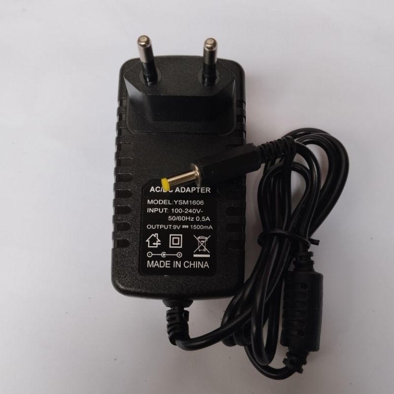 9V 1,5A Adaptor Charger UntukCas Speaker Portable Wireless DAT DT 1210 FT DT 2128 9V 1,5A/2A jack 4.