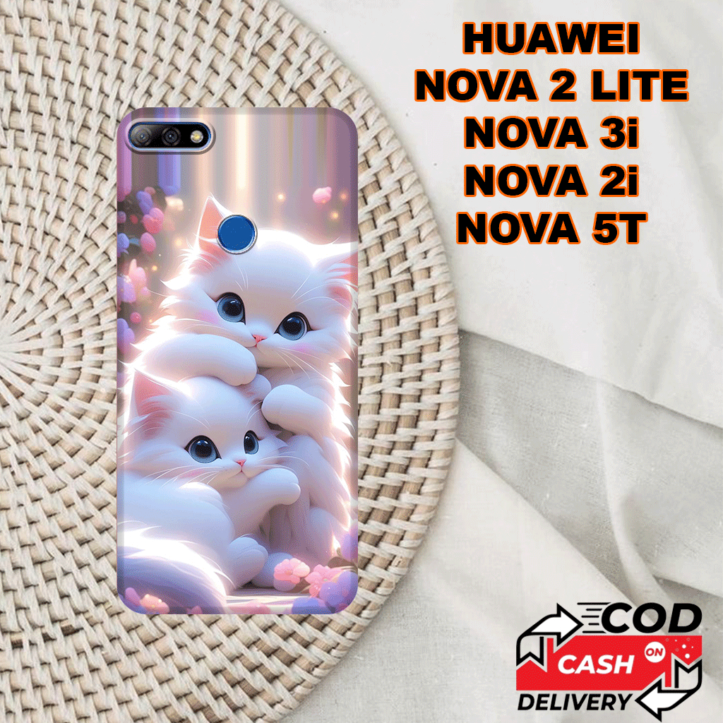 S36 Case Huawei Nova 2 Lite -nova 3i- nova 2i- nova 5t-Motif KUCING-Casing Lucu-Softcase Keren-Bahan