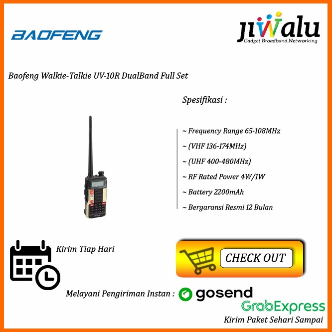 Walkie Talkie Baofeng UV-10R / UV 10R HT Dualband Fullset Original