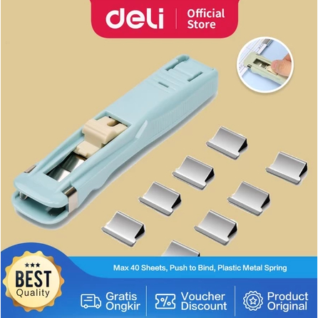 

Deli Fastener / Binder Clip Otomatis Gratis 8 Buah Clip 8591A