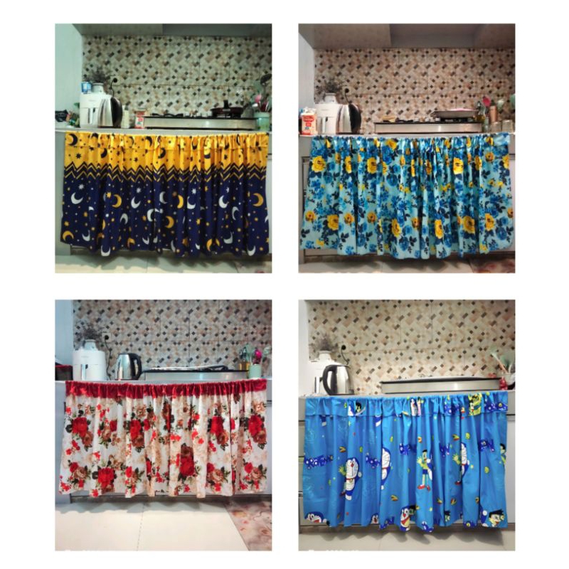 PROMO TERMURAH Gorden kolong dapur karakter / korden kolong lucu / hordeng kolong dapur