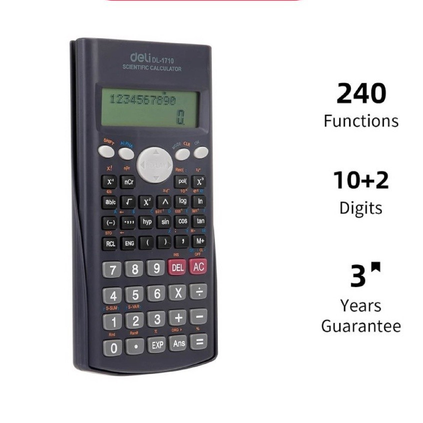 

DELI - W1710 Scientific Calculator 240F 10 2 Digits