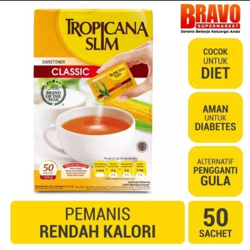 

Tropicana Slim Classic Box 50 sachet 125g