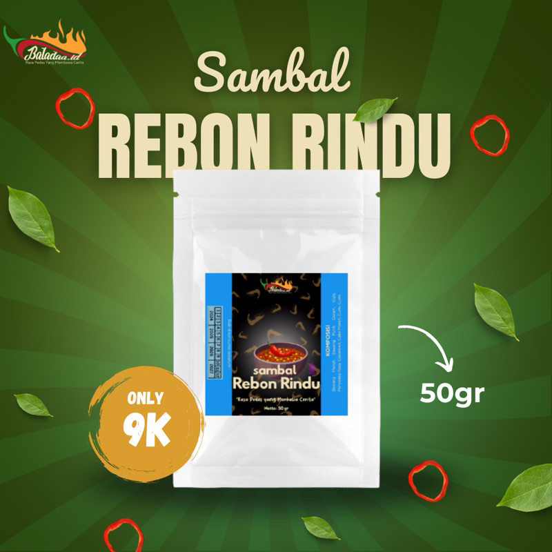 

SAMBAL REBON, SAMBAL KEMASAN SACHET 50gr SIAP SANTAP