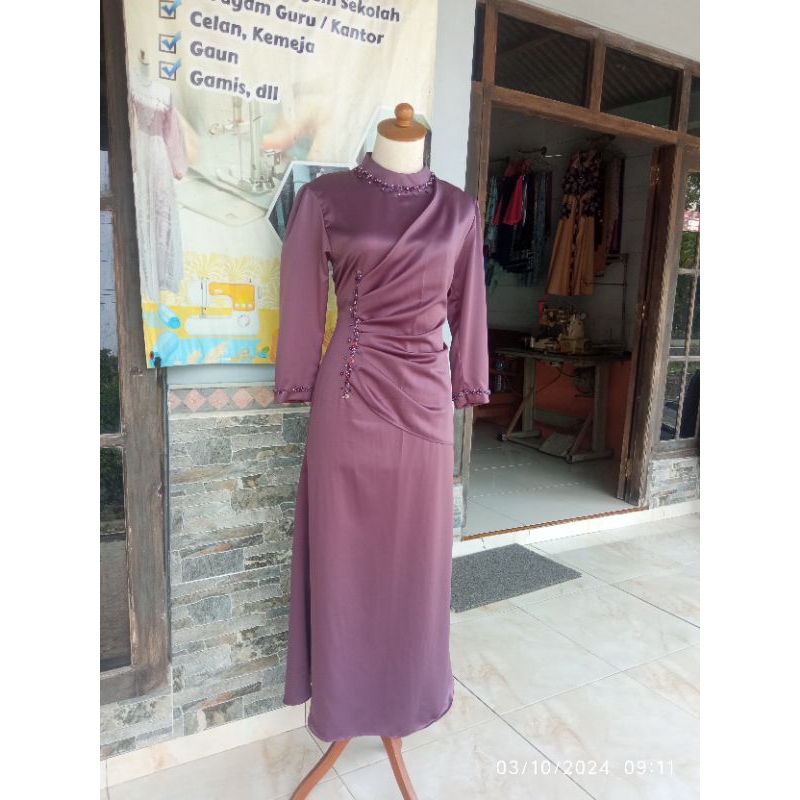 dres kondangan bahan satin