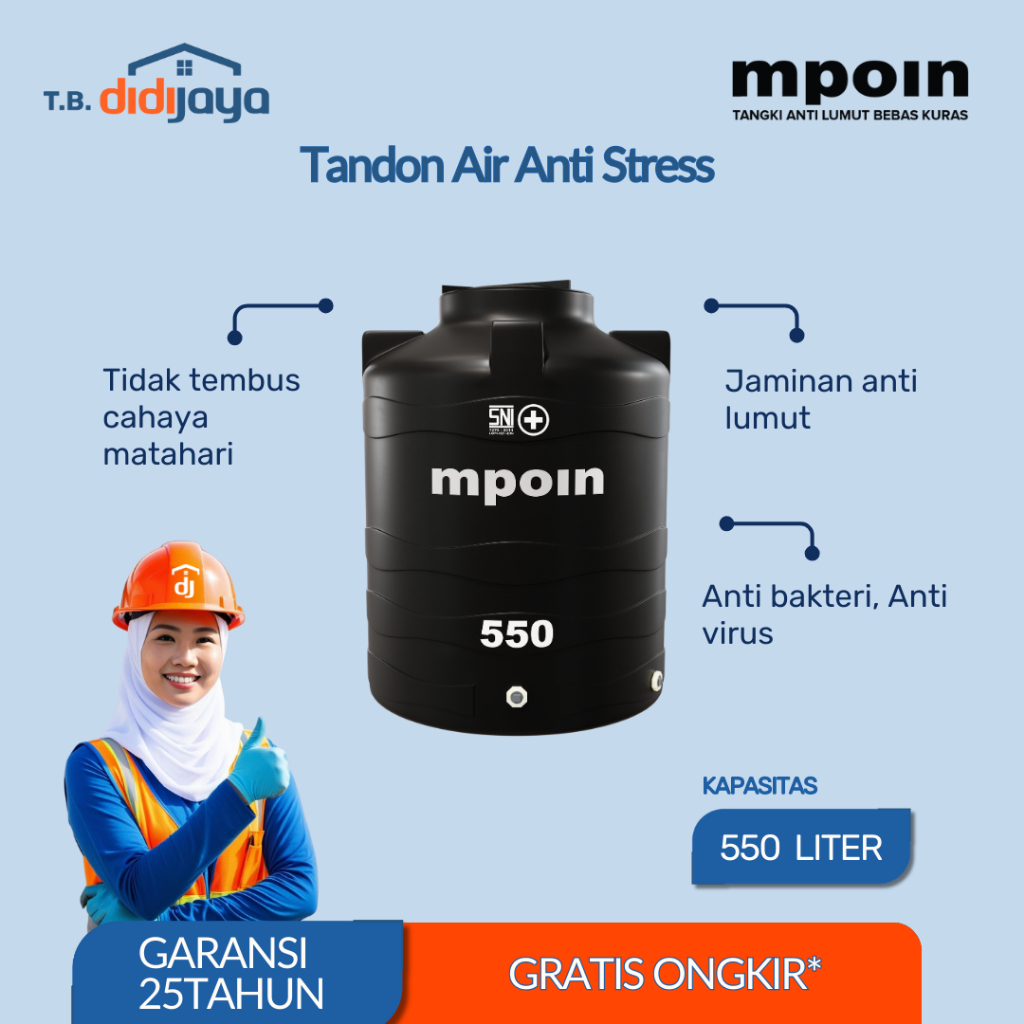 Tandon Air MPOIN Wave 550 Toren Air Tangki Air 550 Liter