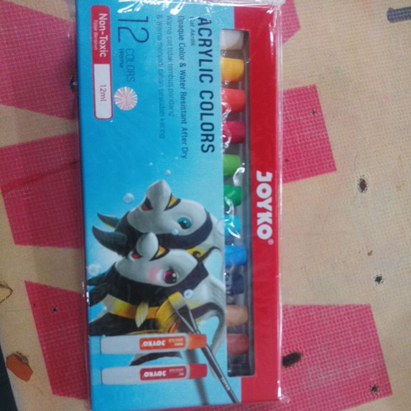 

acrylic 12 warna.12ml. merk joyko.