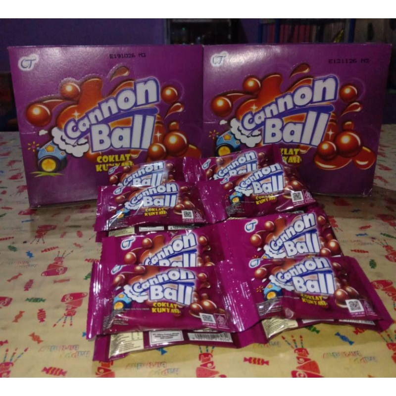 

Cannon Ball Coklat-kunyah netto 24pcs x7,2gr