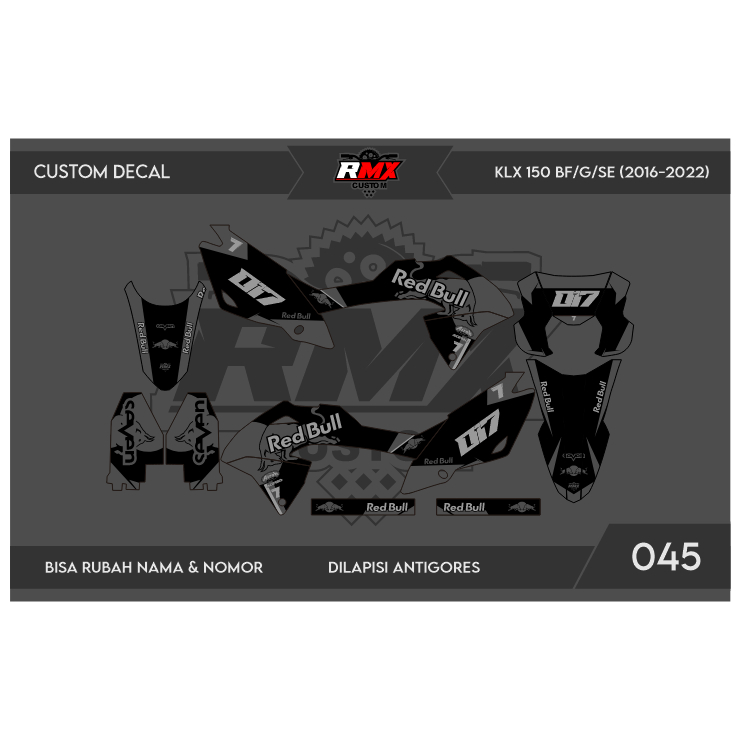 DECAL STICKER KLX BF (045) DEKAL STIKER KLX 150 G/SE/EXTREME/NEW FULLBODY 2016 2017 2018 2019 2020 2