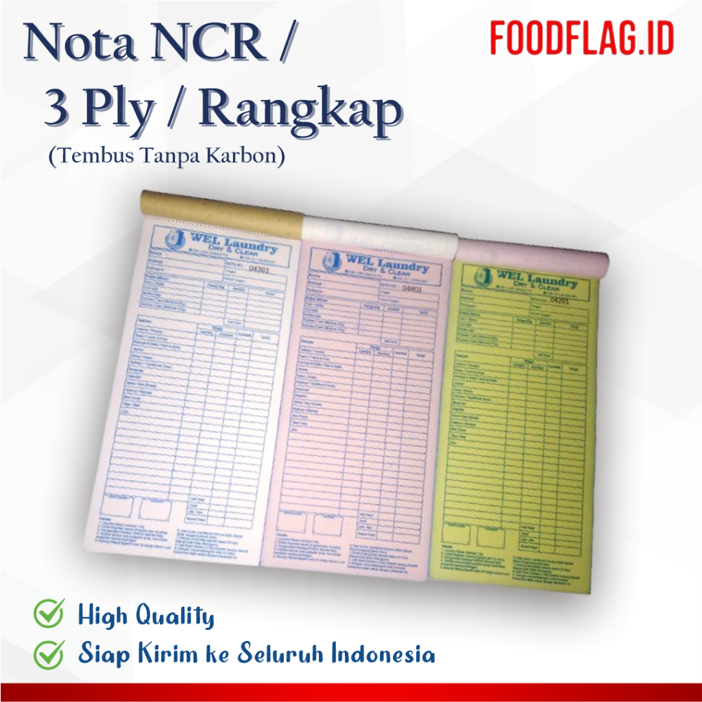 

Nota NCR 3 Ply / Rangkap (Tembus Tanpa Karbon)