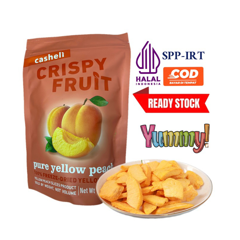 

casheli Crispy Freezedried Yellow Peach 30g Buah Asli Snack