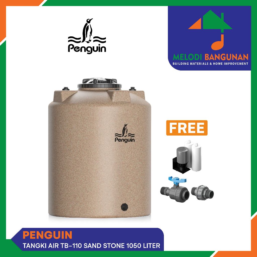 Penguin - Tangki + Tandon + Toren Air + Water Tank Set Tb 110 1050 L Sand Stone