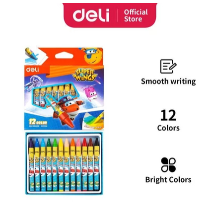 

Deli Super Wings Krayon lilin φ8 * 90 Round Barrel 12/18/24 warna EC21000